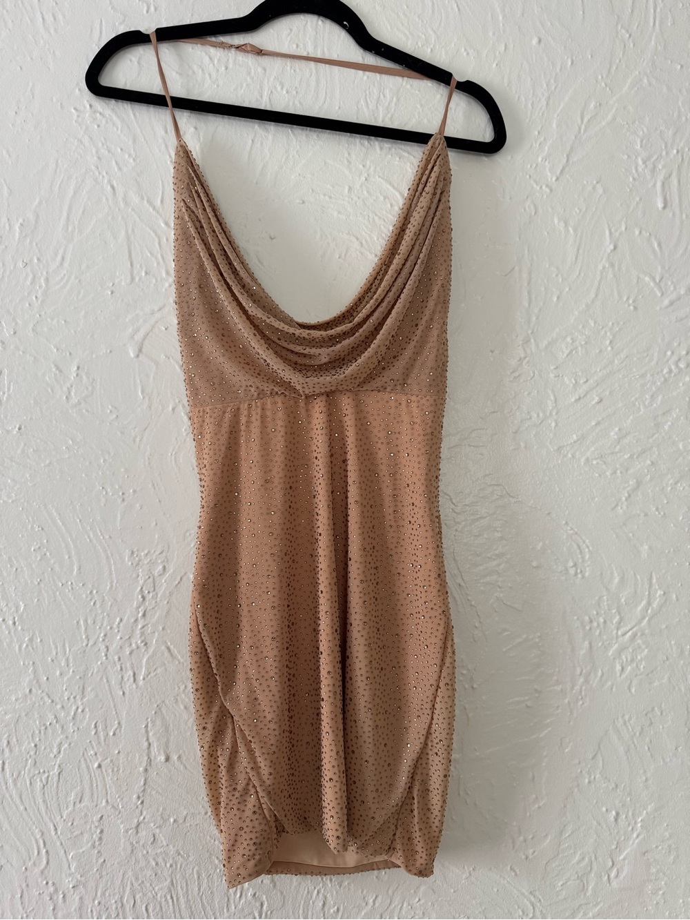 Oh Polly Gold Sparkle Cowl Slip Dress